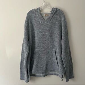 Faherty Whitewater Hoodie V Neck Blue Pullover XXL